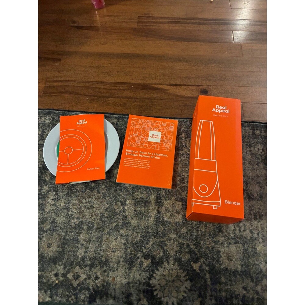 New Real Appeal Rally Coach Personal Blender, Plate & Books Set